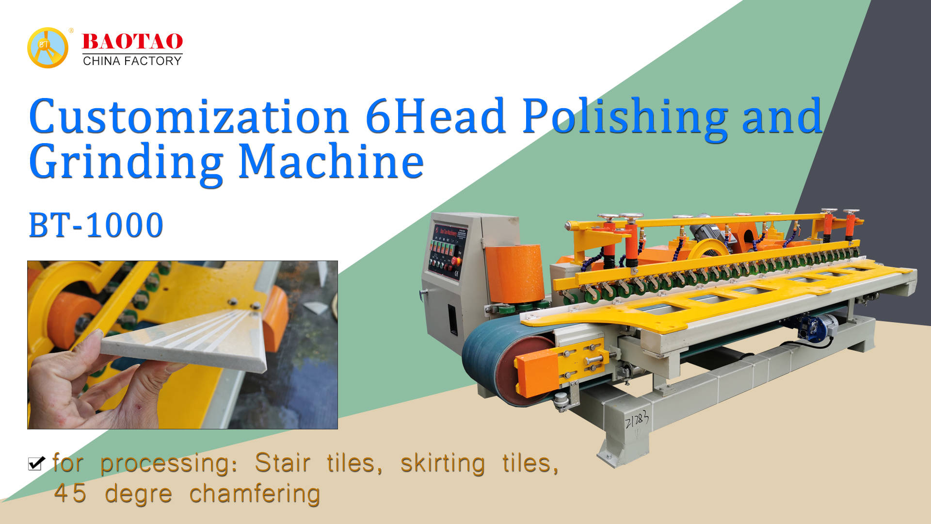 Baotao Customization 6Heads Polishing and Grinding Machine