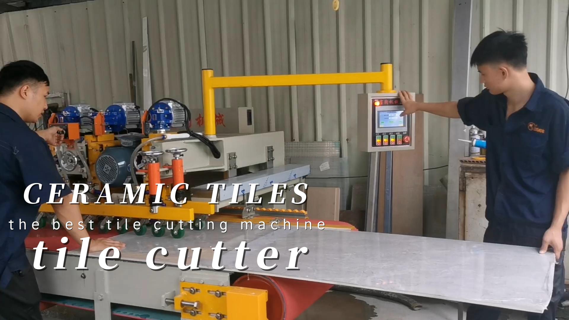 Big slab cutting with Three blade ceramic tile cutting machine