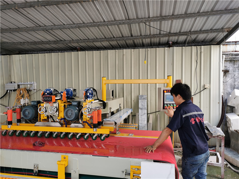 More and more customers choose the front and back three blades tile cutting machine